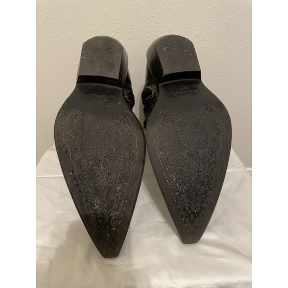 Ferrato Western Low Cut Ankle Boots Mens Cowboy Stitched Sz 8 Pointed Toe - Picture 8 of 11